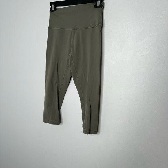 Lululemon olive green cropped leggings size 4 - Picture 2 of 5